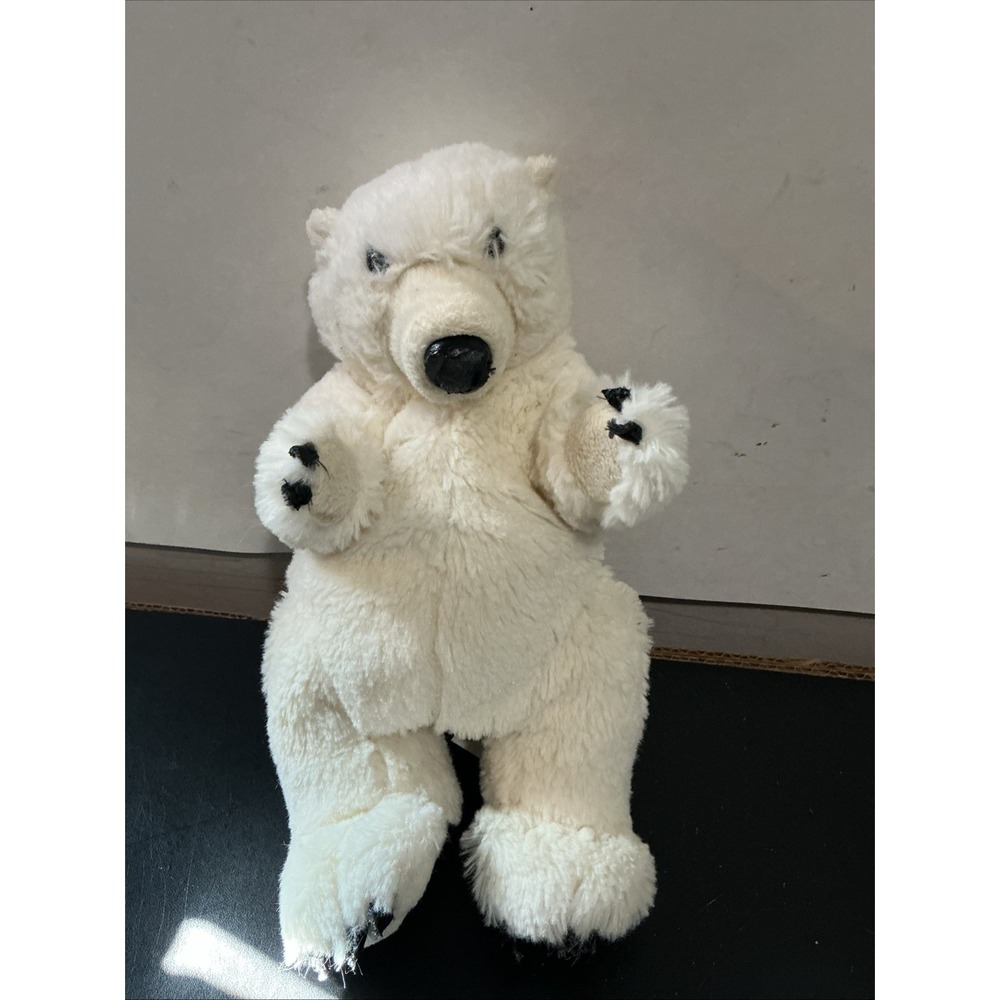 Folkmanis Plush Standing Polar Bear White Full Body Hand Puppet 11" 2585